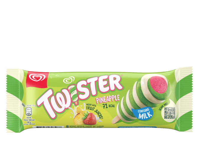 Glassen Twister innehåller mjölk