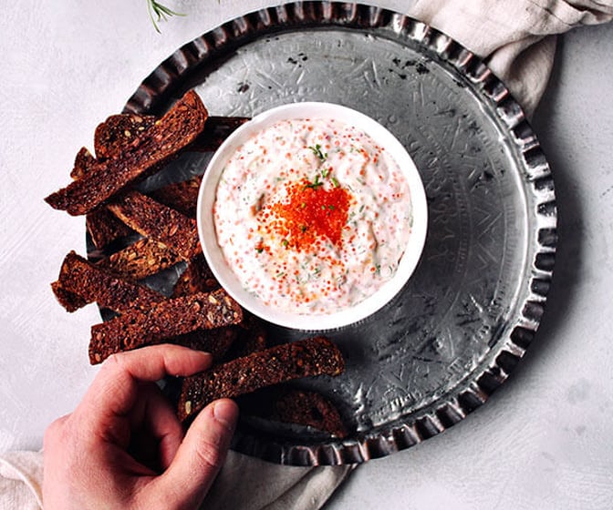Glutenfri kaviardipp