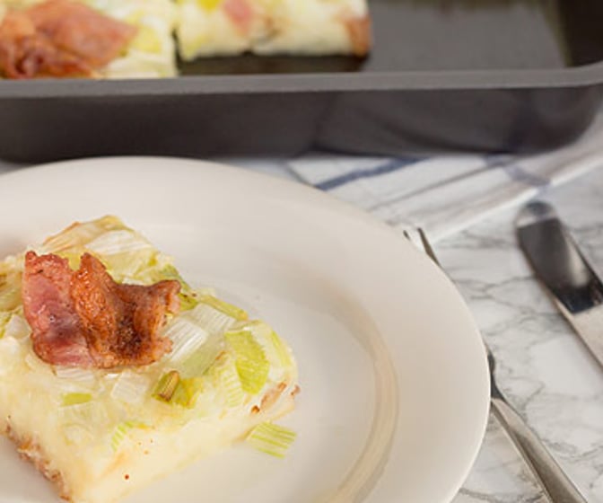 Glutenfri ugnspannkaka med bacon