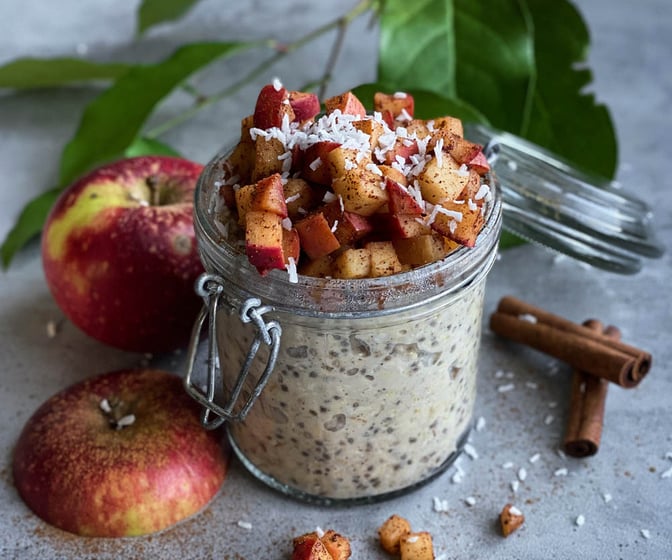 Over night oats med äpple- och kanelkompott