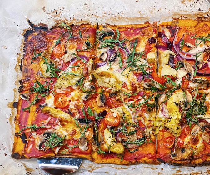 Sötpotatispizza 🍕⁣